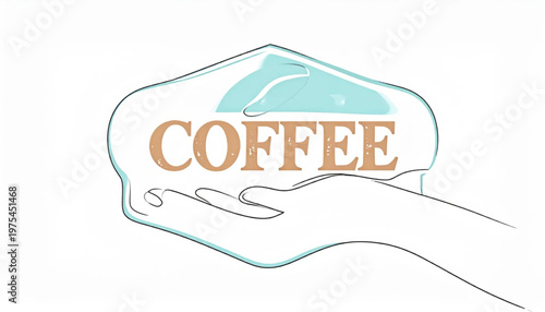 Coffee cup held in hand, a symbol of refreshment and energy.