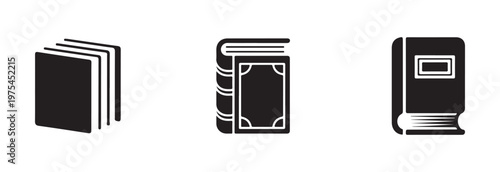 Stack of books icon set isolated on white background library or bookstore symbol book collection