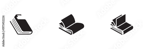 Isometric open book icons for 3d perspective digital interface and creative reading concept designs