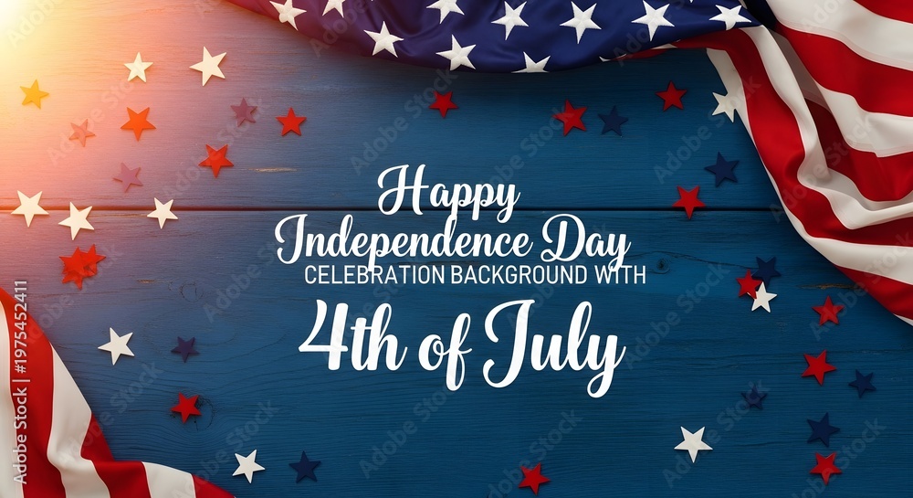 Fototapeta premium Happy independence day 4th of july celebration patriotic american flag stars