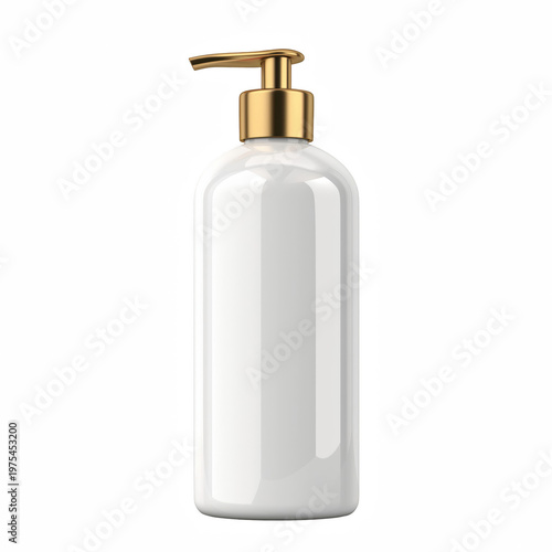 White pump bottle isolated on transparent background