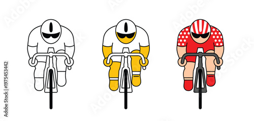 World Bicycle Day race tour, energetic cycling scene with road bike and mountain bike elements, active transport illustration, cyclist in motion, race track environment