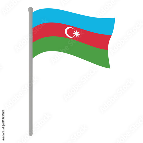 Illustration of the national flag of the republic of azerbaijan