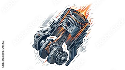 Piston Engine Part Mechanical Industrial.