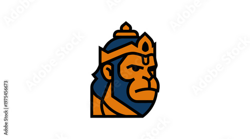 Illustration of a majestic gorilla wearing an ornate headdress