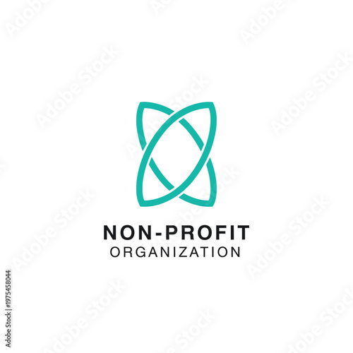 Abstract interlocking loops logo nonprofit organization transparent background.