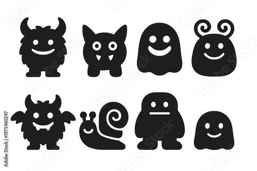 Friendly Monster Icons. Friendly Monster Icons. Filled icon set of Friendly Monster Icons: puffy horned