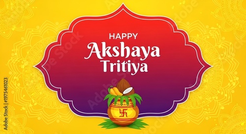 Happy Akshaya Tritiya Greeting Background Template Design Vector Illustration