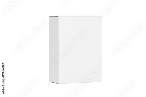 Foto Blank white vertical cardboard box for product packaging and branding mockup pre
