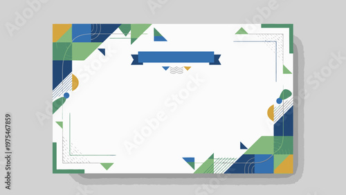 Geometric Design Border with Abstract Shapes and Certificate Template Background