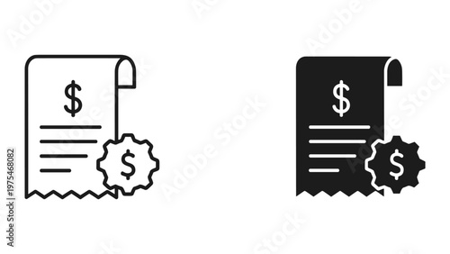 A close-up image showing a financial document with a dollar sign and a gear icon indicating financial planning or investment analysis with a focus on monetary calculations and economic strategies.