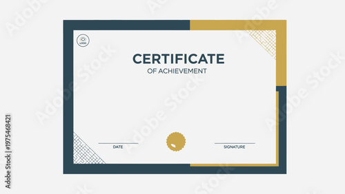 Certificate of Achievement Award Graphic Design Template for Recognition and Accomplishment