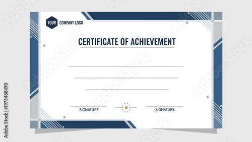 Certificate of Achievement with Space for Name, Date, and Signature - Professional Design