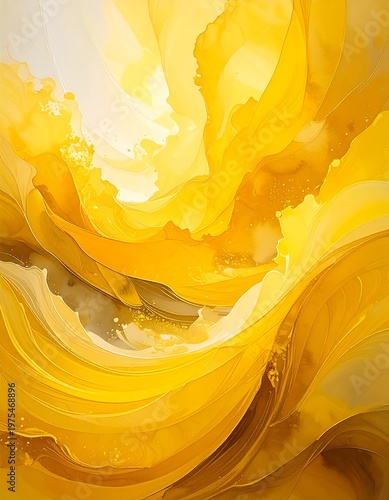 Abstract, vibrant, golden swirls evoking fluid energy and light