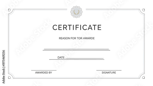 Formal Certificate of Award template with elegant border and seal for recognition of achievement