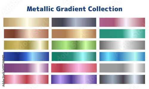 高級感のあるメタリックグラデーションのカラーパレットセット
