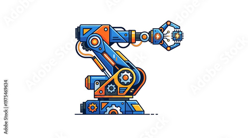 Robotic arm industrial machine technology.