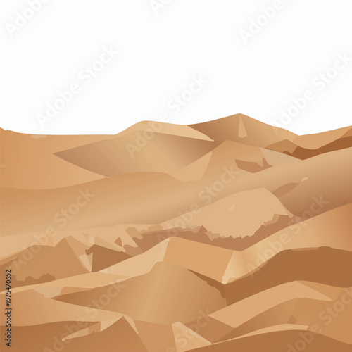 Desert landscape illustration with sand dunes under a bright sky backdrop
