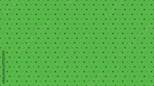 Seamless pattern, vibrant lime green background, repeating black 'X' and '::' symbols. Clean, modern geometric vector, ideal for digital backgrounds, abstract wallpapers, fabric prints, web