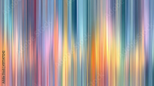 Vibrant Vertical Abstract Streaks of Pastel Colors Including Blues Pinks Oranges and Yellows Creating a Soft Gradient Effect with Subtle Texture and Dynamic Light Play