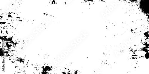 Black and White Vector Grunge Distressed Frame Overlay Texture Abstract Dirty Background Design Element