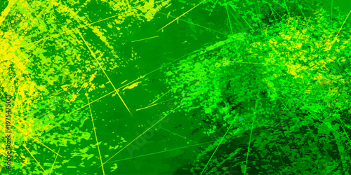 A bright green abstract design featuring a nature-inspired plant texture blended with digital binary code technology for a summer wallpaper backdrop