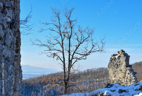Ruins of medieval Belecgrad fortress at Ivanscica mountain