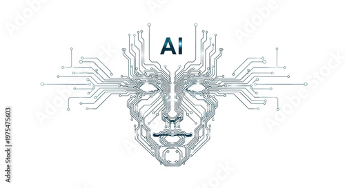 Artificial Intelligence Robot Face Design.