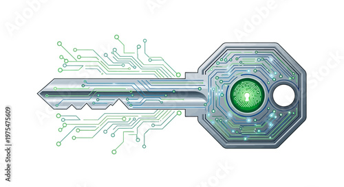 Electronic green key with circuit board.
