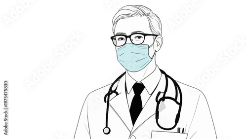 Doctor wearing a face mask.