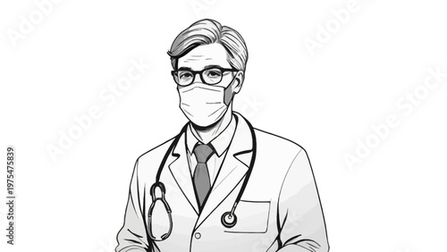 Doctor wearing a face mask.