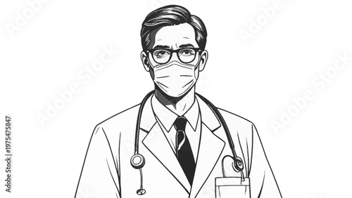 Doctor wearing glasses and stethoscope.