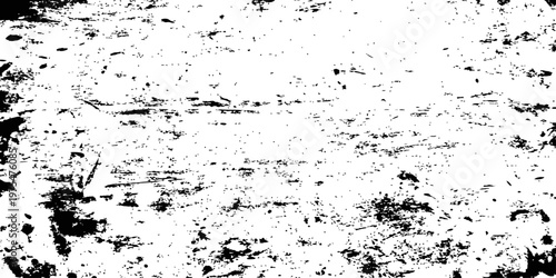 Distressed vector grunge texture overlay black and white abstract background with scratches dust and ink splatters