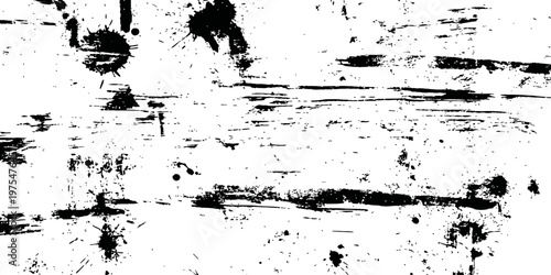 Seamless Black and White Grunge Scratch Texture Vector Overlay Distressed Ink Splatter Background