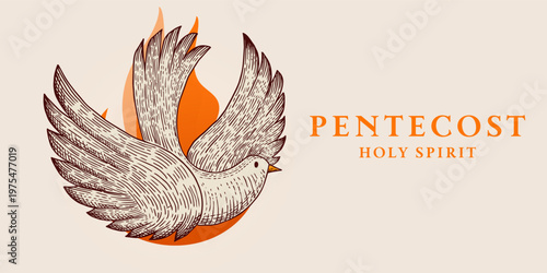 hand drawn pentecost holy spirit banner illustration
