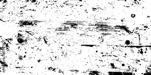 Black and White Grunge Texture Overlay Vector Distressed Scratch Effect Paint Splatter Background