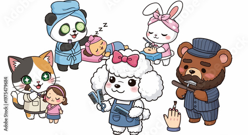 Cartoon Characters Painting Scene.