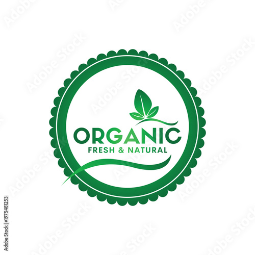 Organic Foods Label Logo Design. Organic Vector