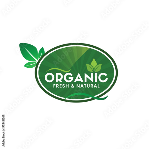 Organic Foods Label Logo Design. Organic Vector