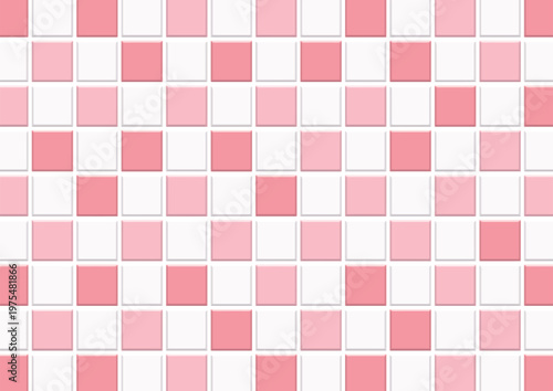 少し立体的なタイル白とピンク