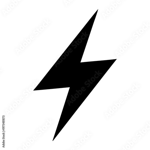 Canvastavla A bold and dynamic lightning bolt symbol in black against a plain background