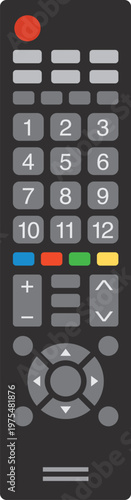 正面から見たテレビのリモコンのイメージイラスト