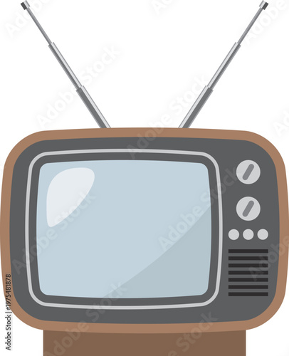 正面から見たレトロなテレビのイメージイラスト