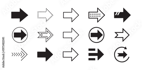 Various arrow icons with different styles and shapes