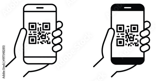 QR code mobile scanning, smartphone scanning QR code symbol