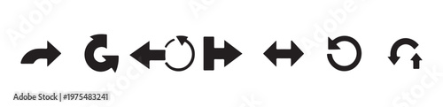 Collection of black arrow icons for user interface and web design purposes