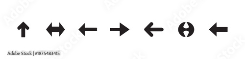 collection of black directional arrows and symbols on white background vector illustration