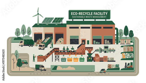 Eco friendly recycling facility operations.