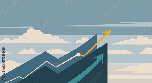 A serene and abstract mountain scene, evoking a sense of tranquility and limitless possibility. Ideal for marketing materials, website backgrounds, or