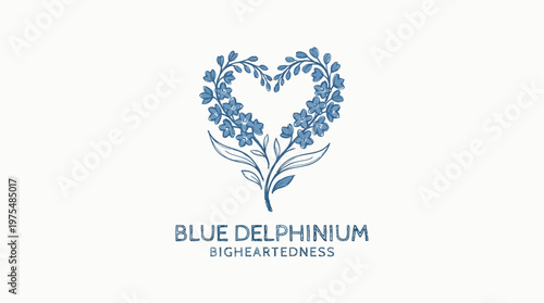 Delicate Blue Delphinium Heart-Shaped Floral Design